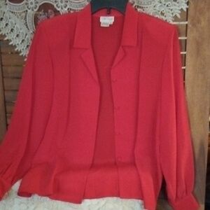 Silk Dragon 100% silk beautiful red blouse size 4